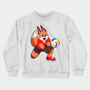 Fox at Volleyball Sports Crewneck Sweatshirt